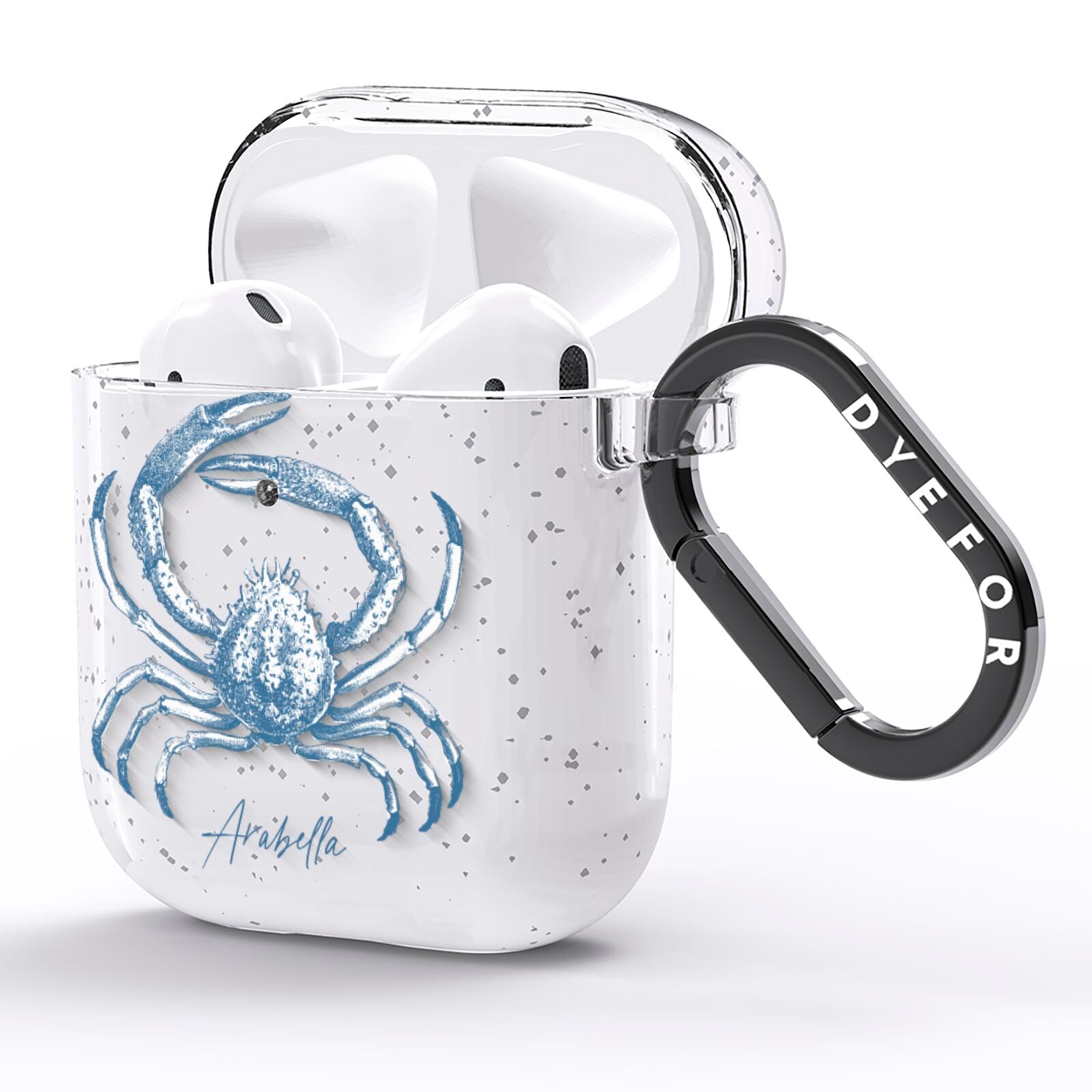 Personalised Crab AirPods Glitter Case Side Image