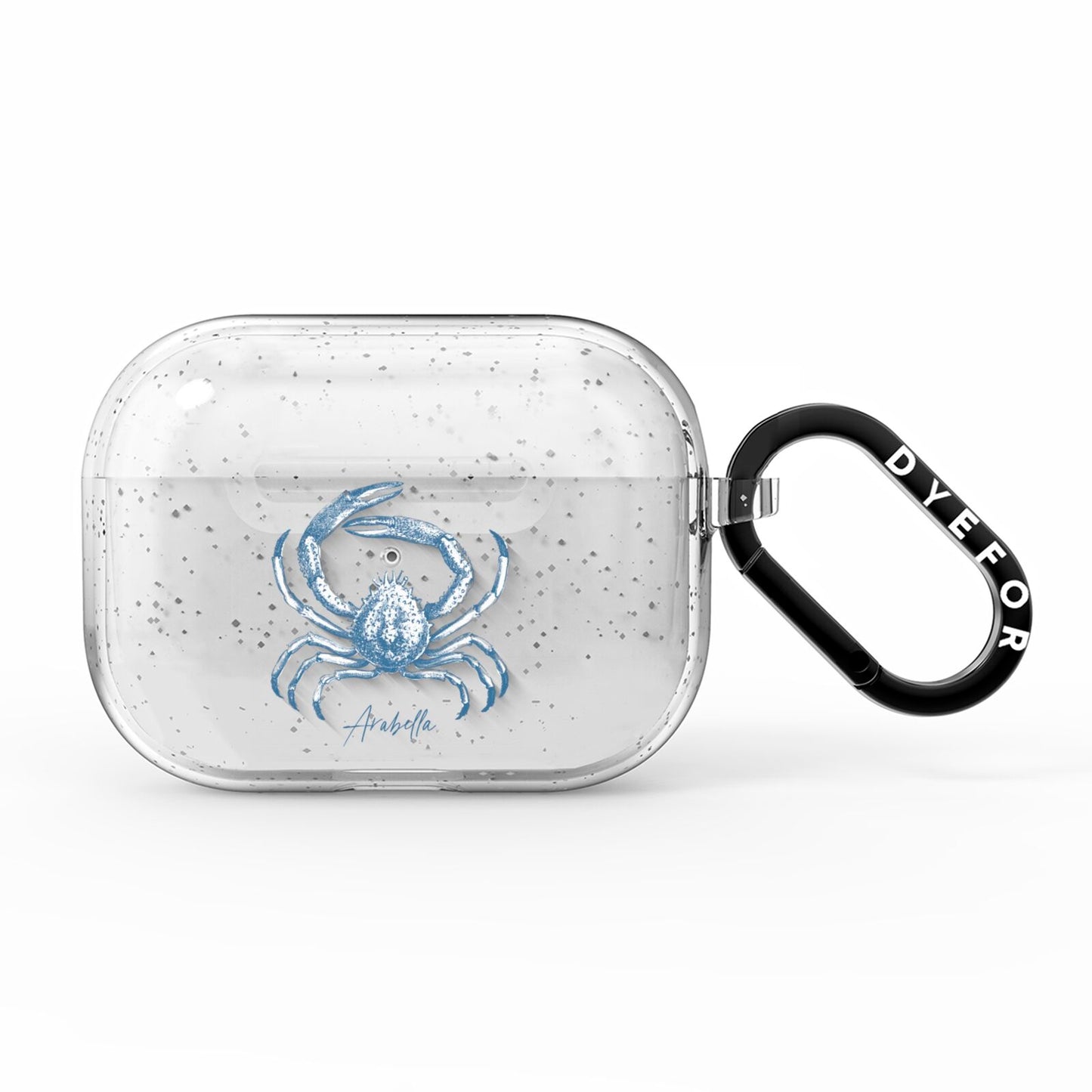 Personalised Crab AirPods Pro Glitter Case