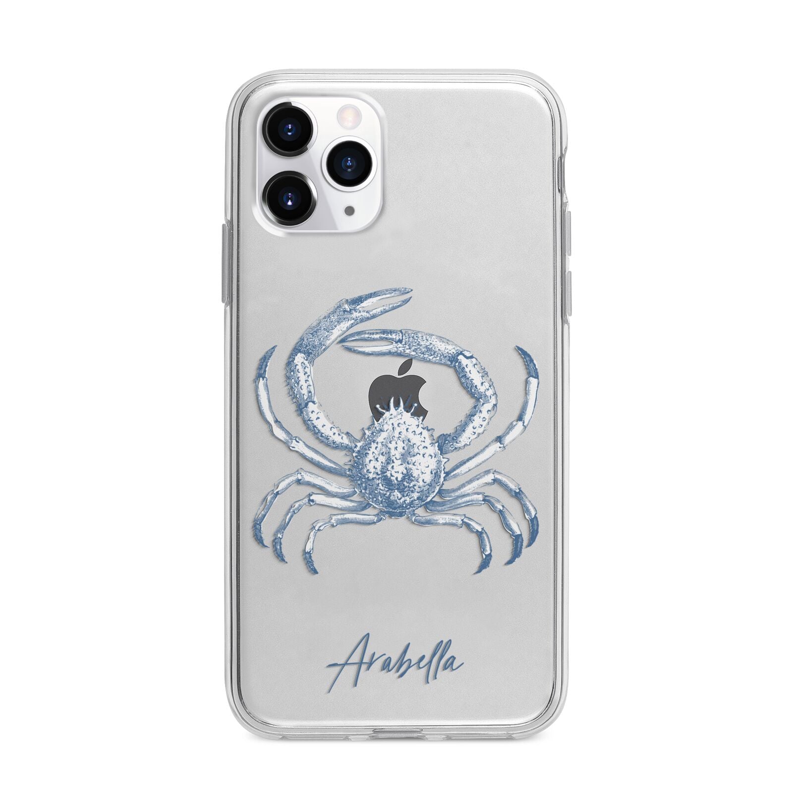 Personalised Crab Apple iPhone 11 Pro Max in Silver with Bumper Case