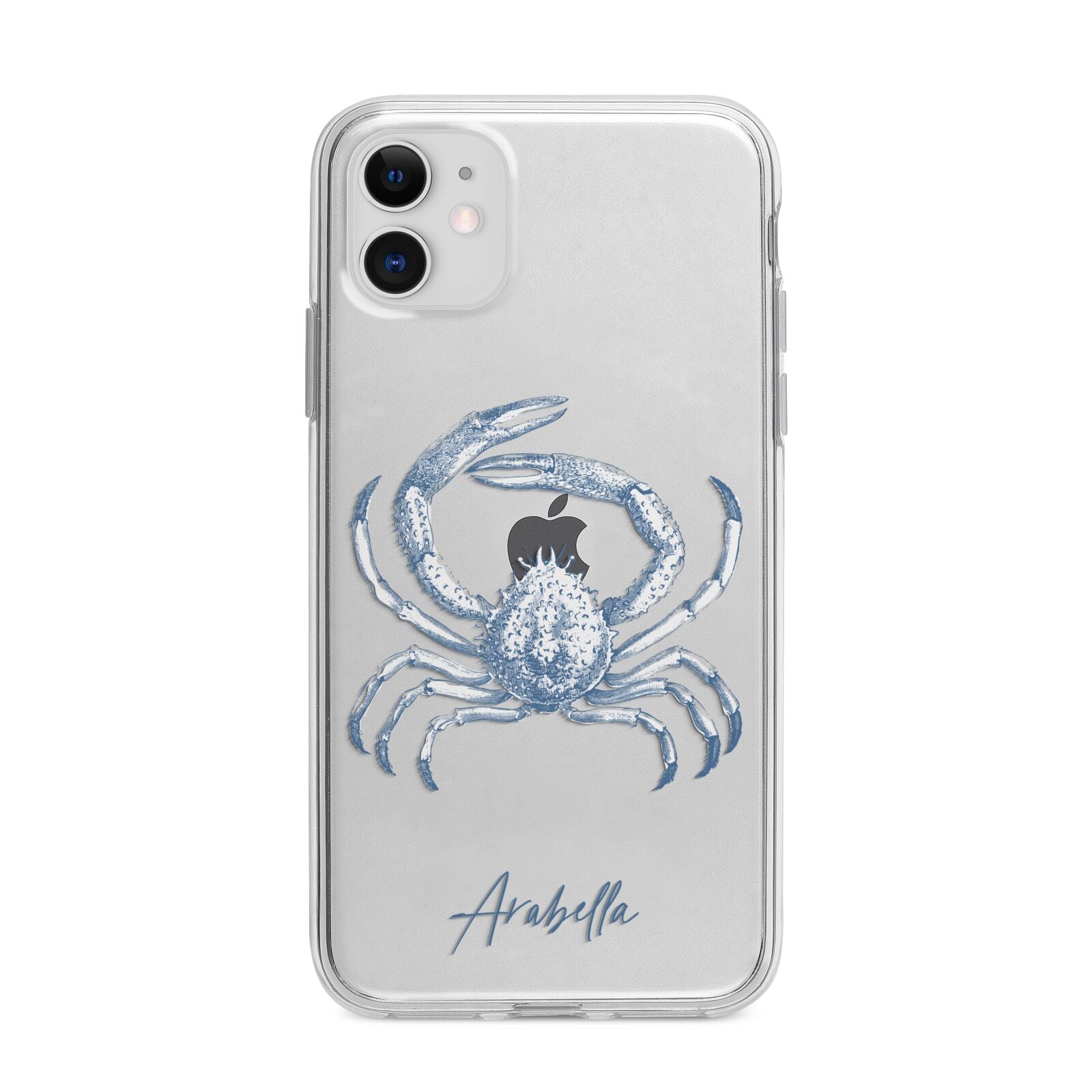 Personalised Crab Apple iPhone 11 in White with Bumper Case