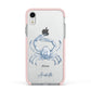 Personalised Crab Apple iPhone XR Impact Case Pink Edge on Silver Phone