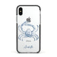 Personalised Crab Apple iPhone Xs Impact Case Black Edge on Silver Phone