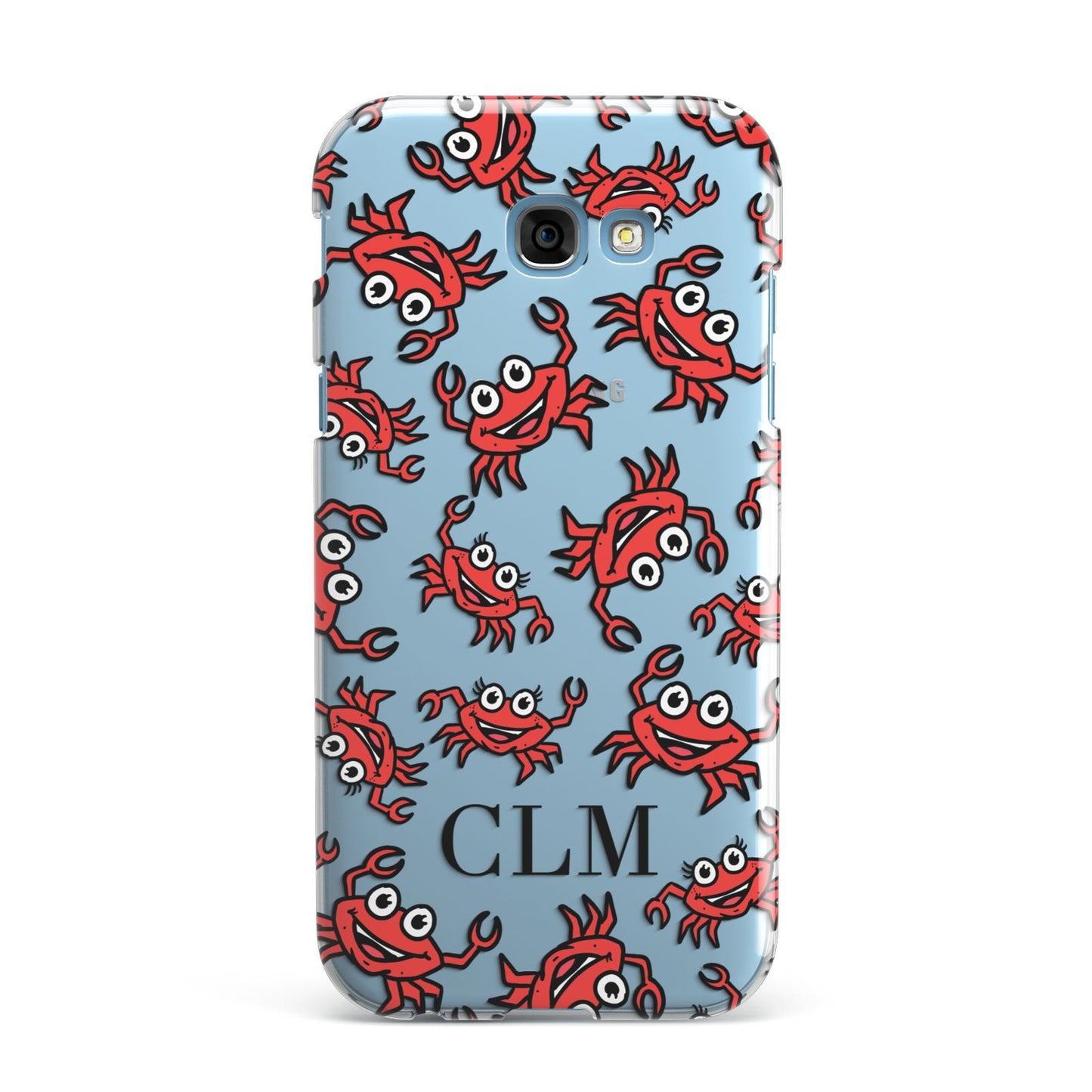 Personalised Crab Initials Clear Samsung Galaxy A7 2017 Case