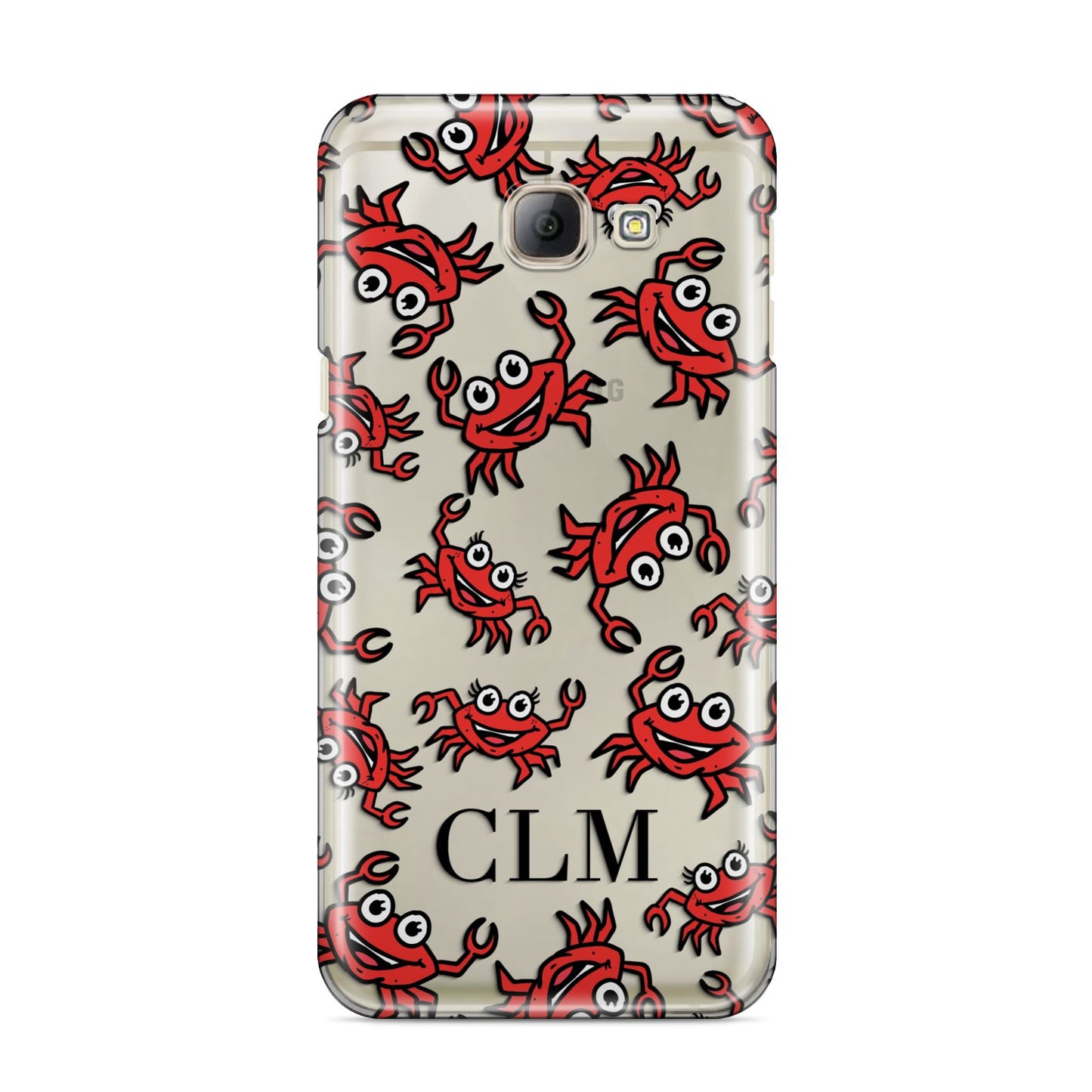 Personalised Crab Initials Clear Samsung Galaxy A8 2016 Case