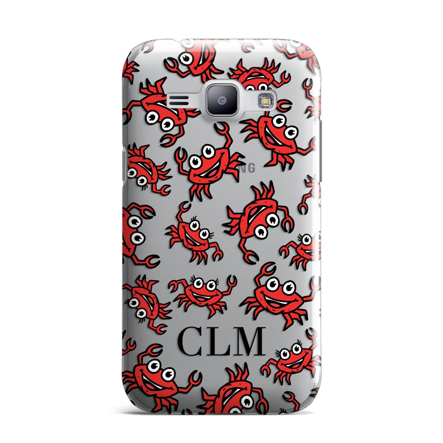 Personalised Crab Initials Clear Samsung Galaxy J1 2015 Case