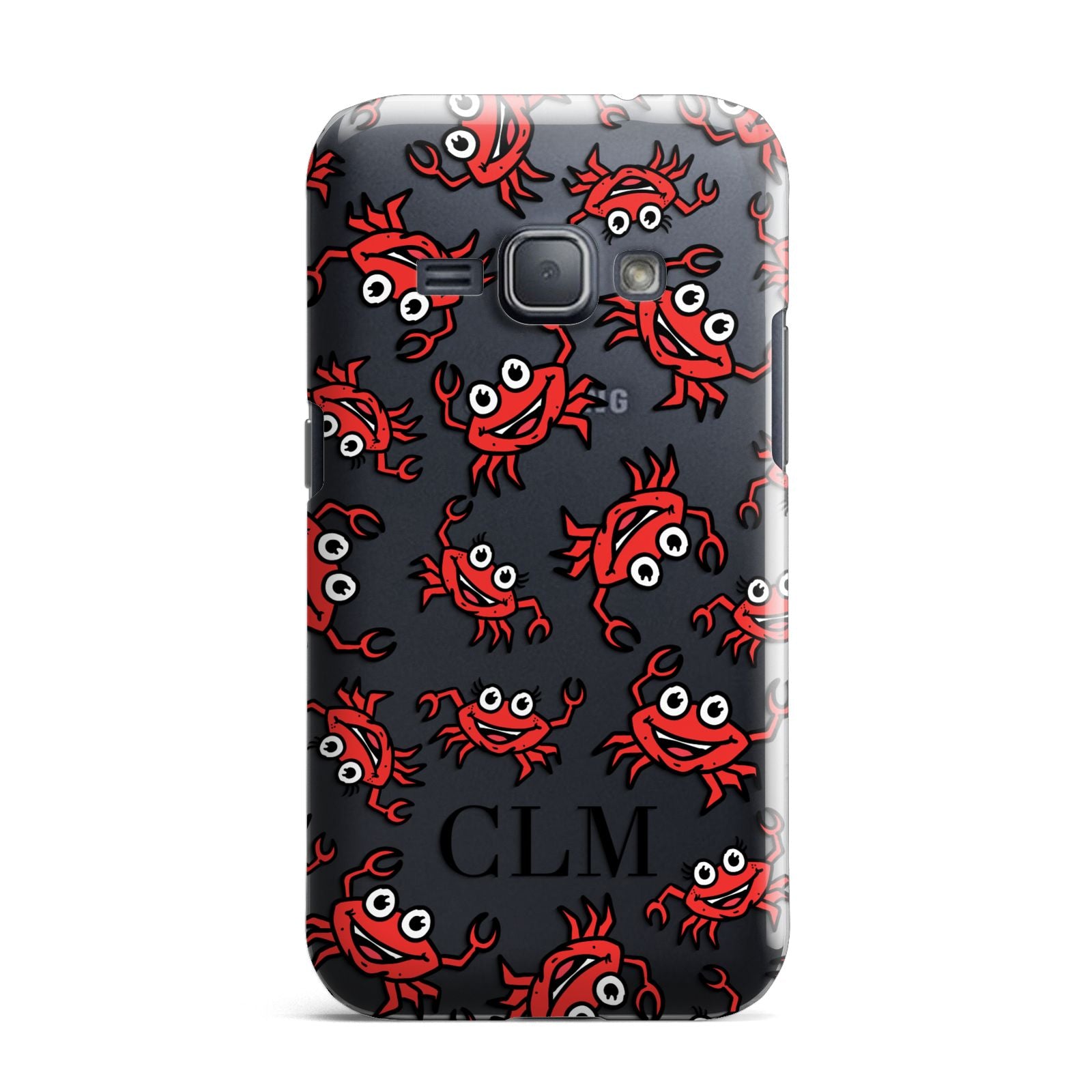 Personalised Crab Initials Clear Samsung Galaxy J1 2016 Case