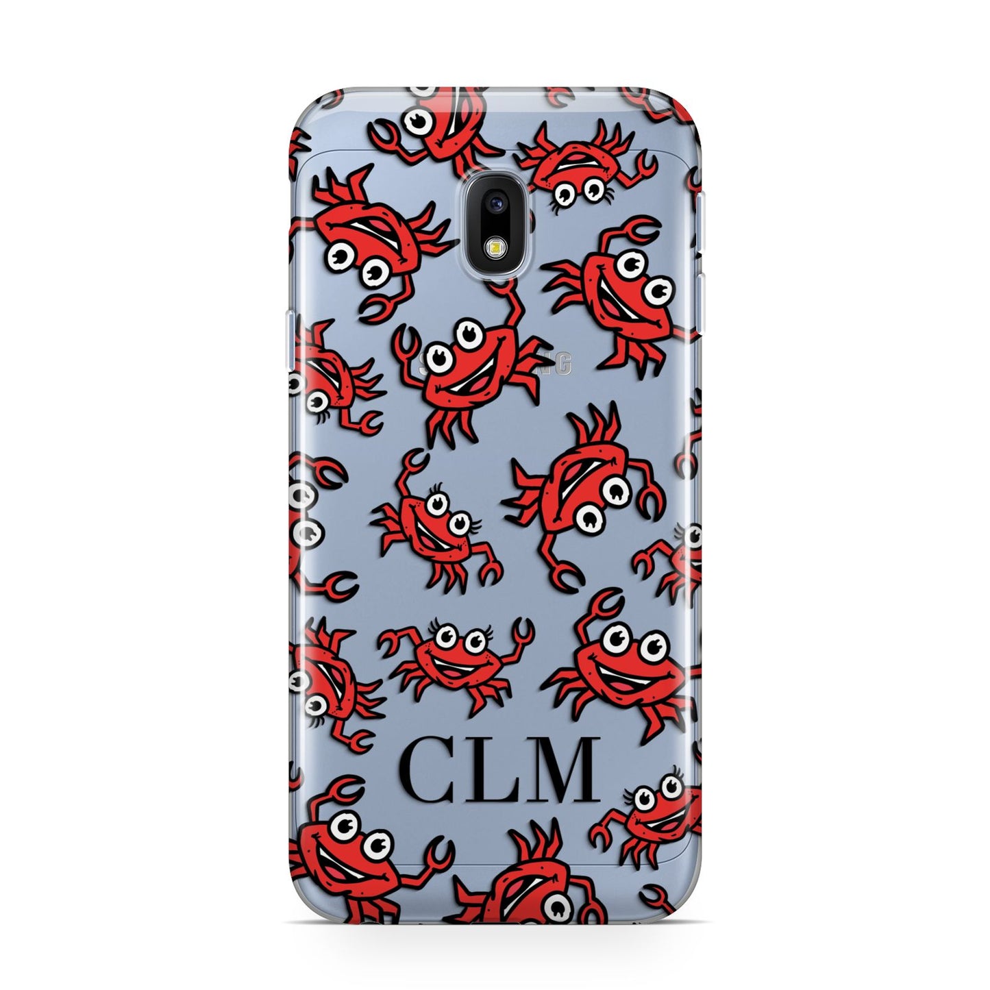 Personalised Crab Initials Clear Samsung Galaxy J3 2017 Case