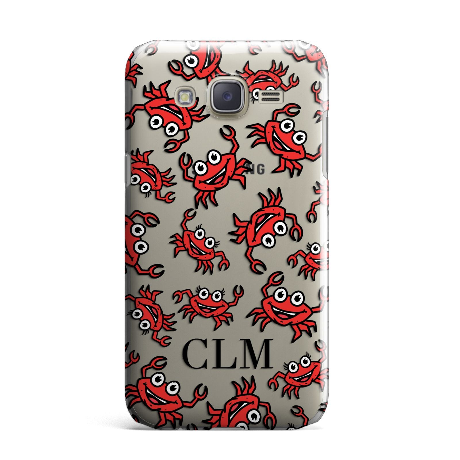 Personalised Crab Initials Clear Samsung Galaxy J7 Case