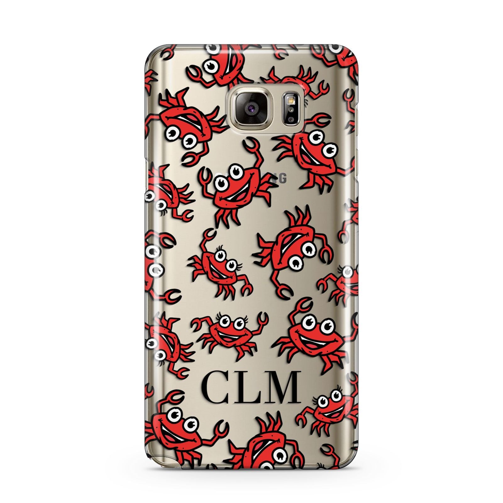 Personalised Crab Initials Clear Samsung Galaxy Note 5 Case