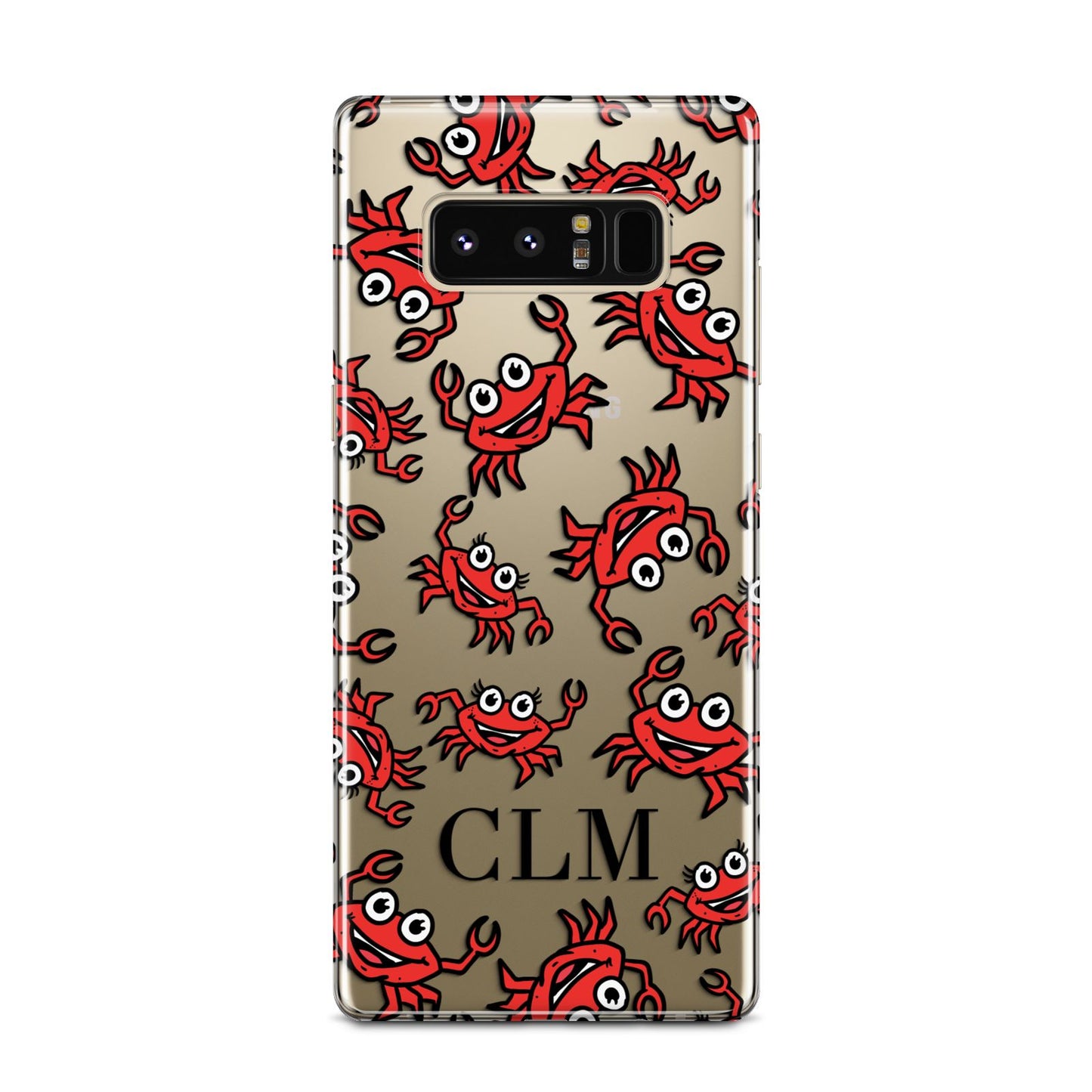 Personalised Crab Initials Clear Samsung Galaxy Note 8 Case