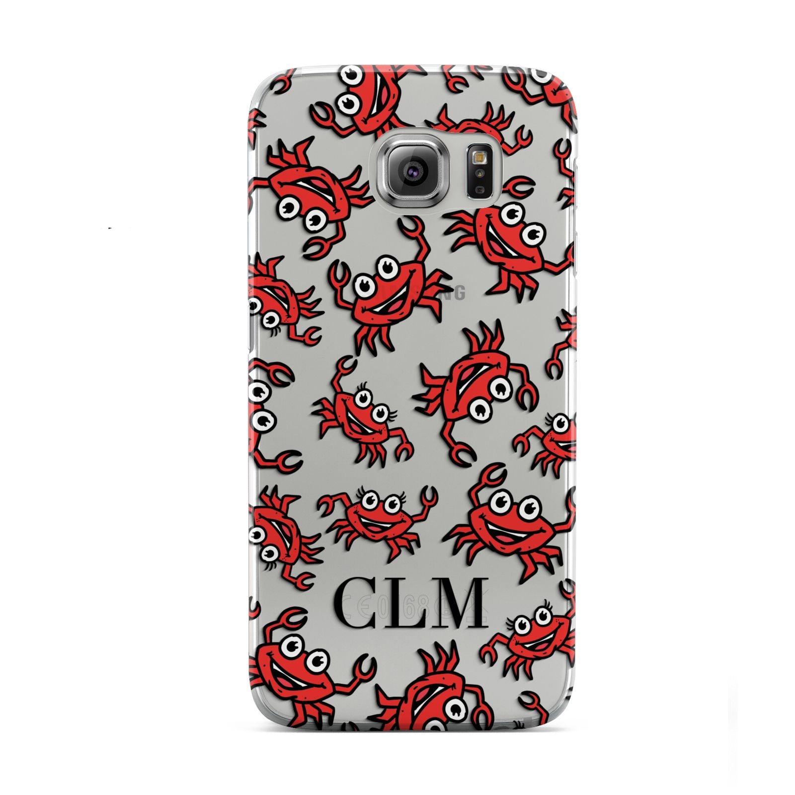 Personalised Crab Initials Clear Samsung Galaxy S6 Case