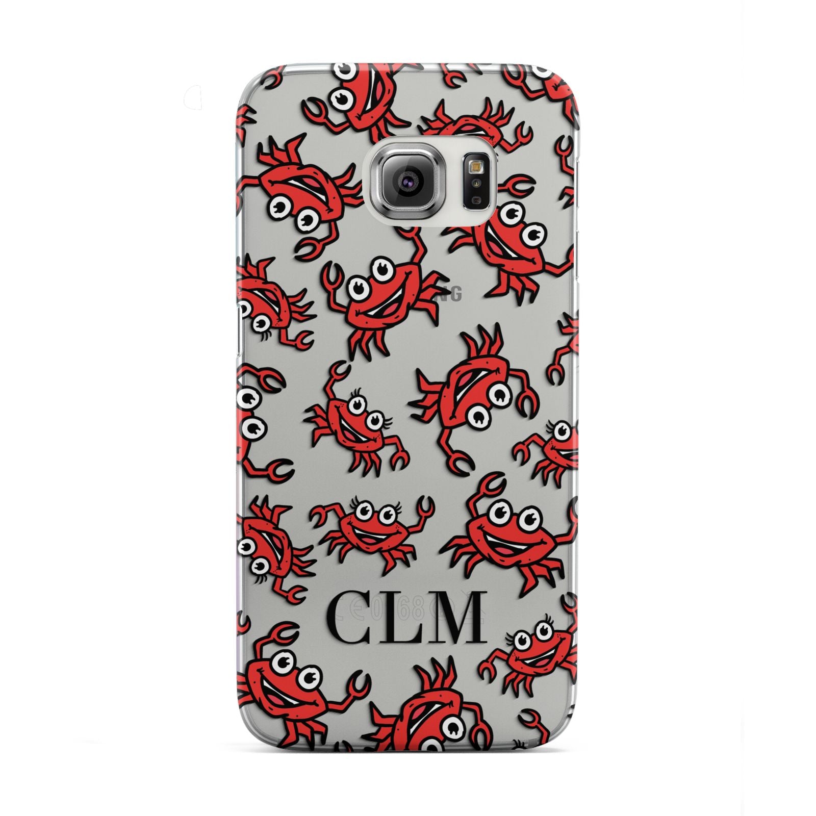 Personalised Crab Initials Clear Samsung Galaxy S6 Edge Case