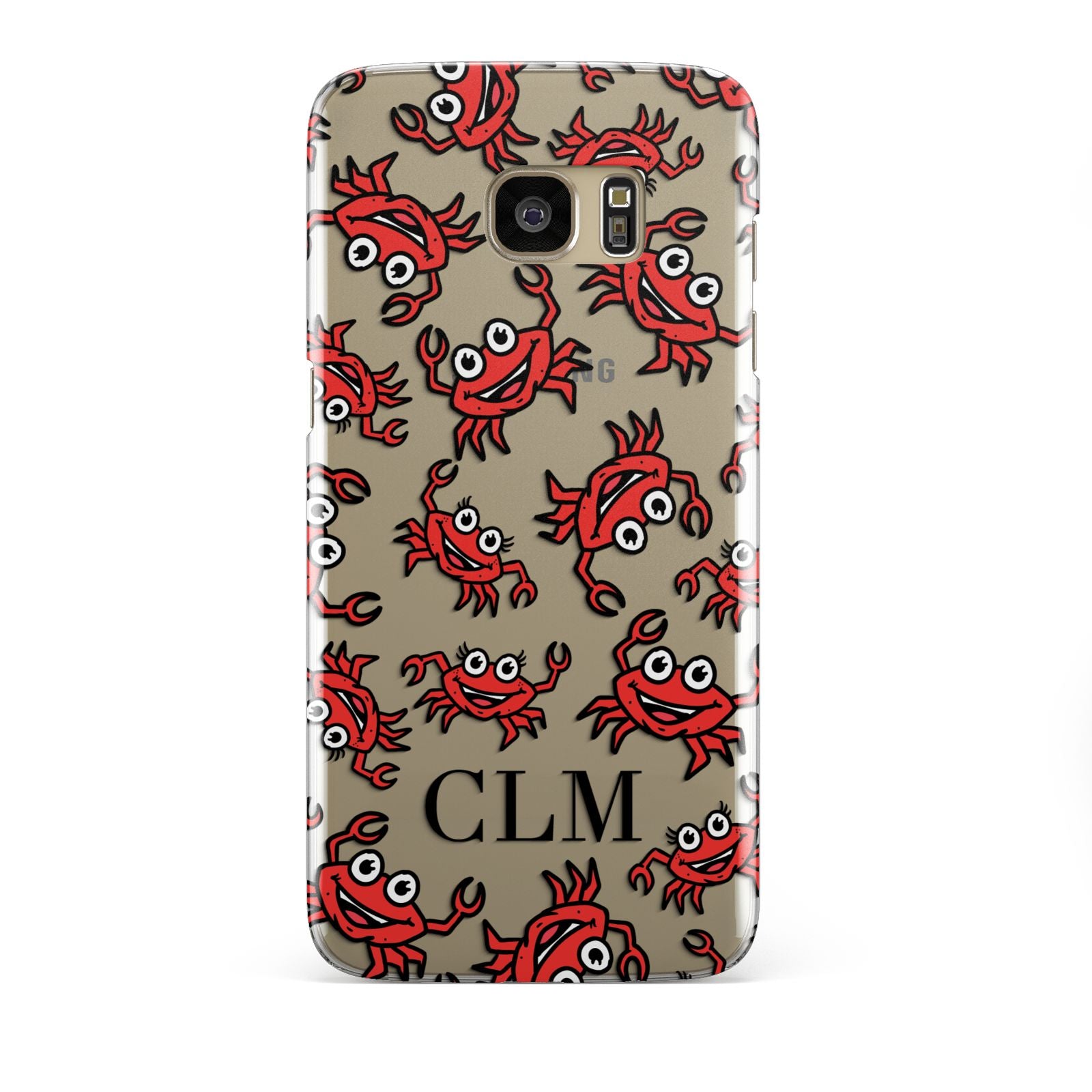 Personalised Crab Initials Clear Samsung Galaxy S7 Edge Case