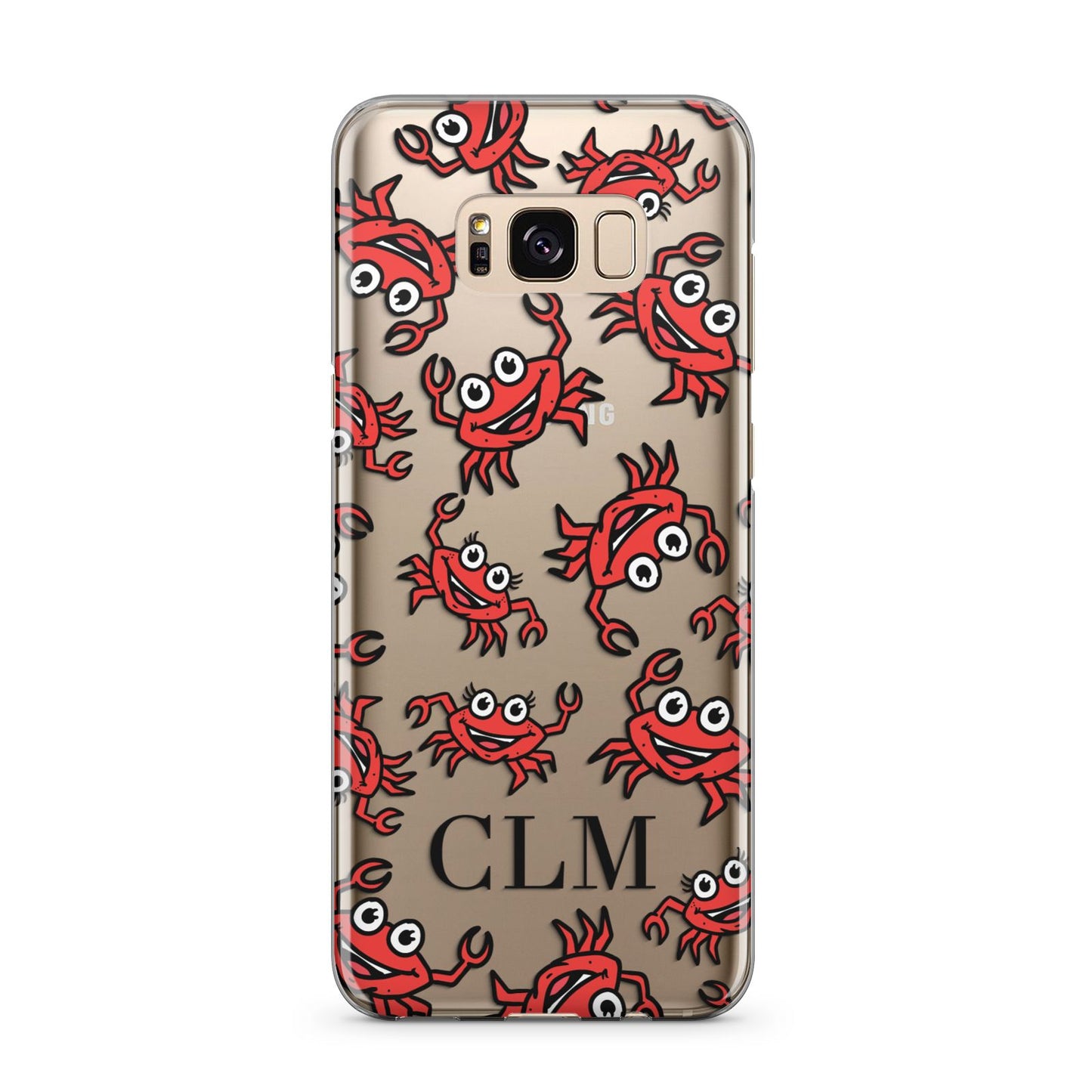 Personalised Crab Initials Clear Samsung Galaxy S8 Plus Case