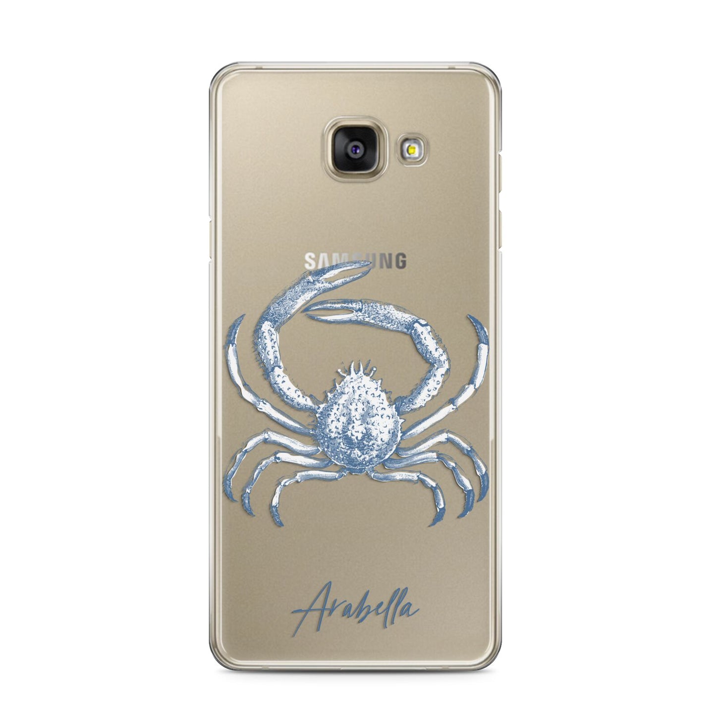 Personalised Crab Samsung Galaxy A3 2016 Case on gold phone