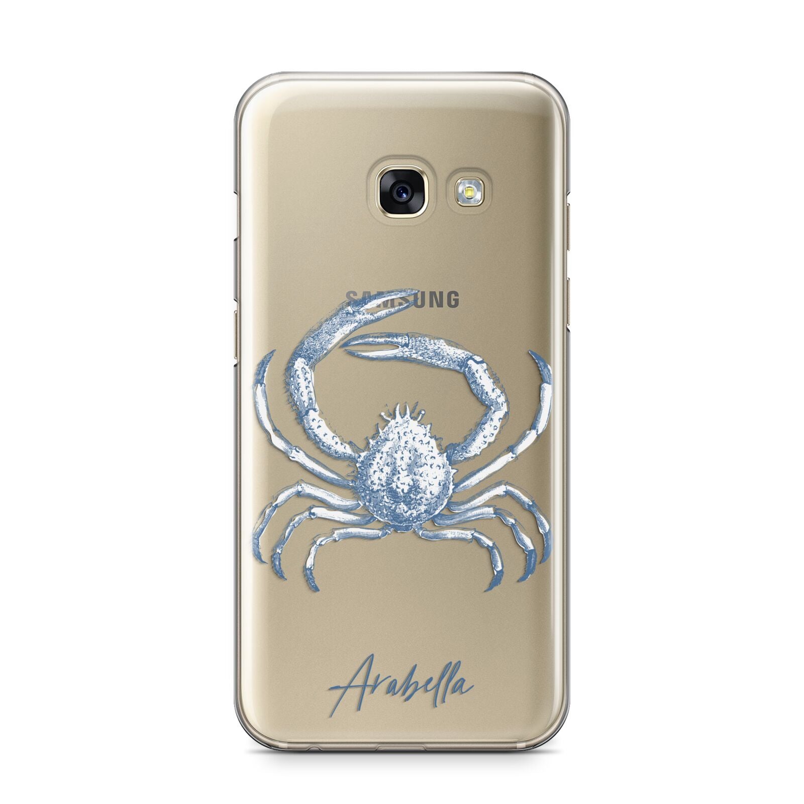 Personalised Crab Samsung Galaxy A3 2017 Case on gold phone