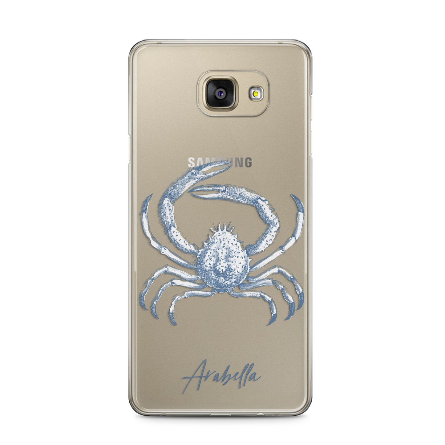 Personalised Crab Samsung Galaxy A5 2016 Case on gold phone