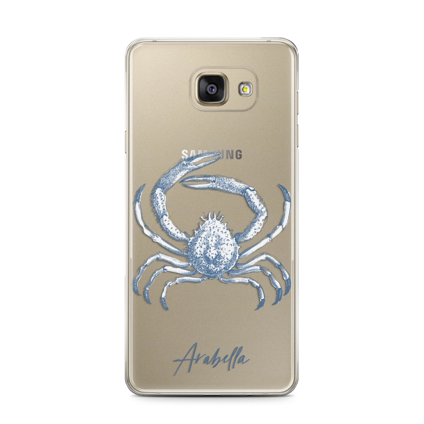 Personalised Crab Samsung Galaxy A7 2016 Case on gold phone