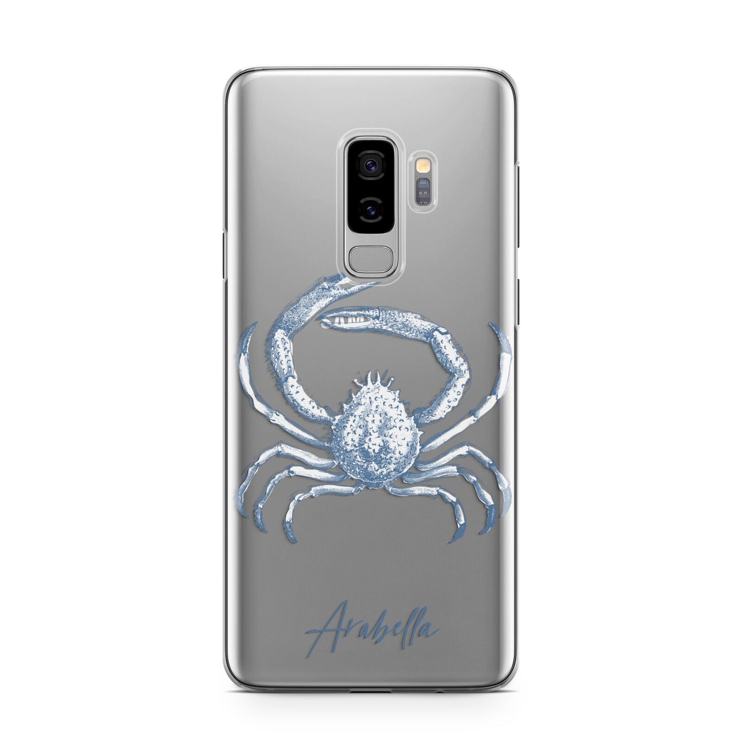 Personalised Crab Samsung Galaxy S9 Plus Case on Silver phone