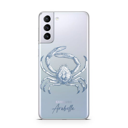 Personalised Crab Samsung S21 Plus Phone Case