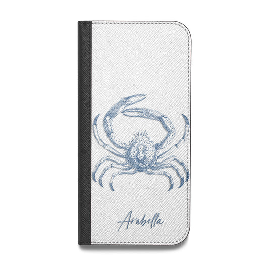 Personalised Crab Vegan Leather Flip iPhone Case