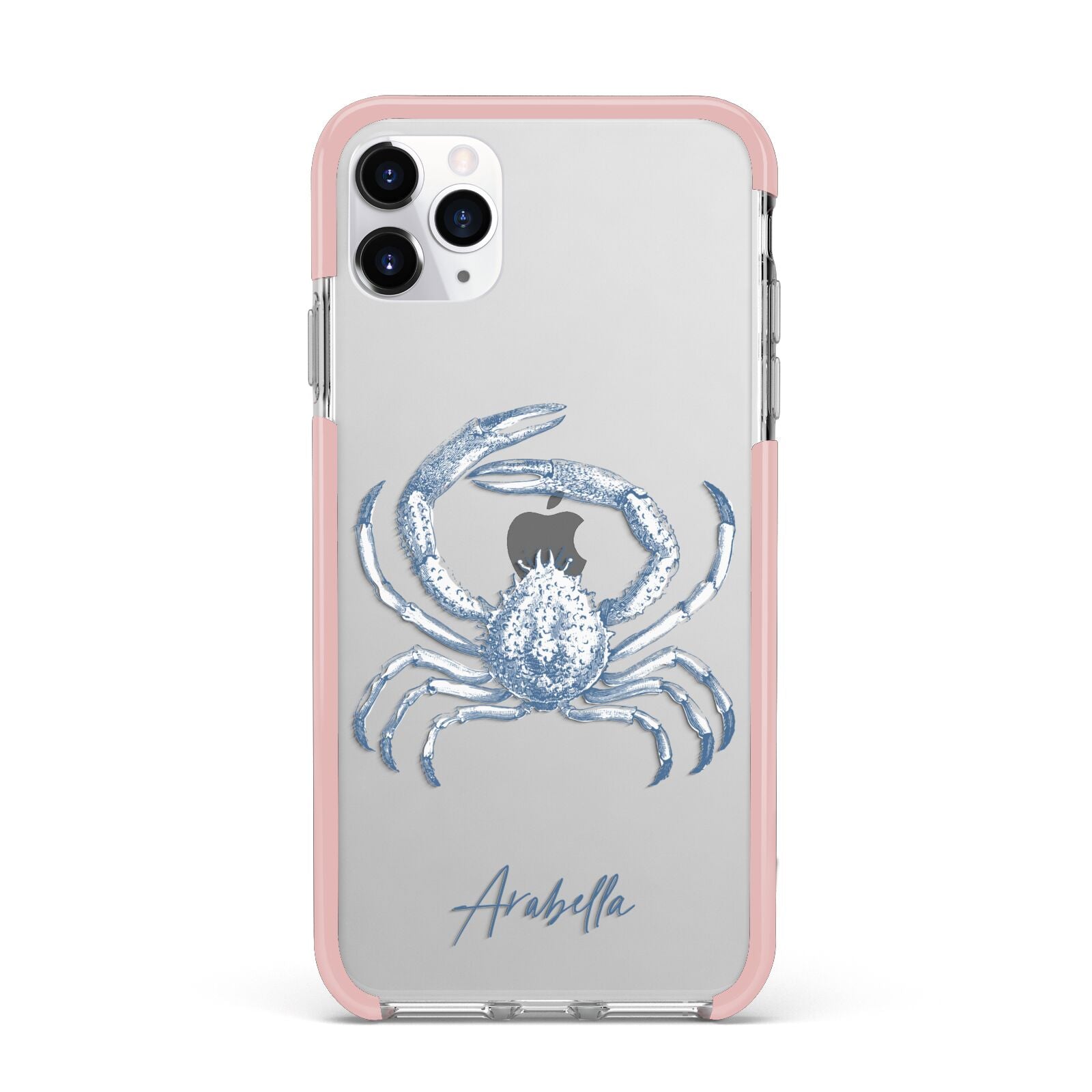 Personalised Crab iPhone 11 Pro Max Impact Pink Edge Case