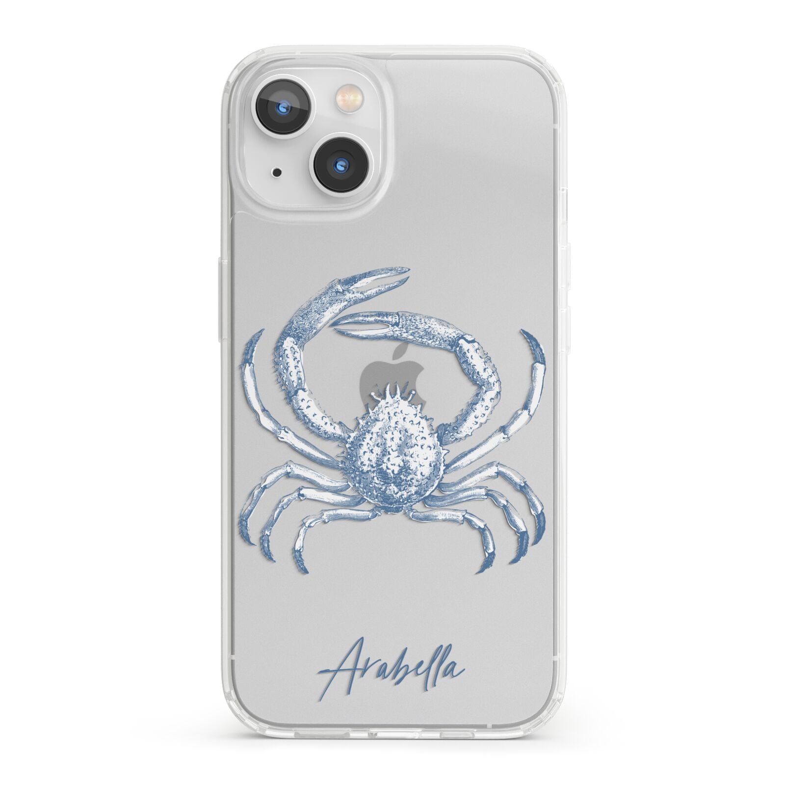 Personalised Crab iPhone 13 Clear Bumper Case