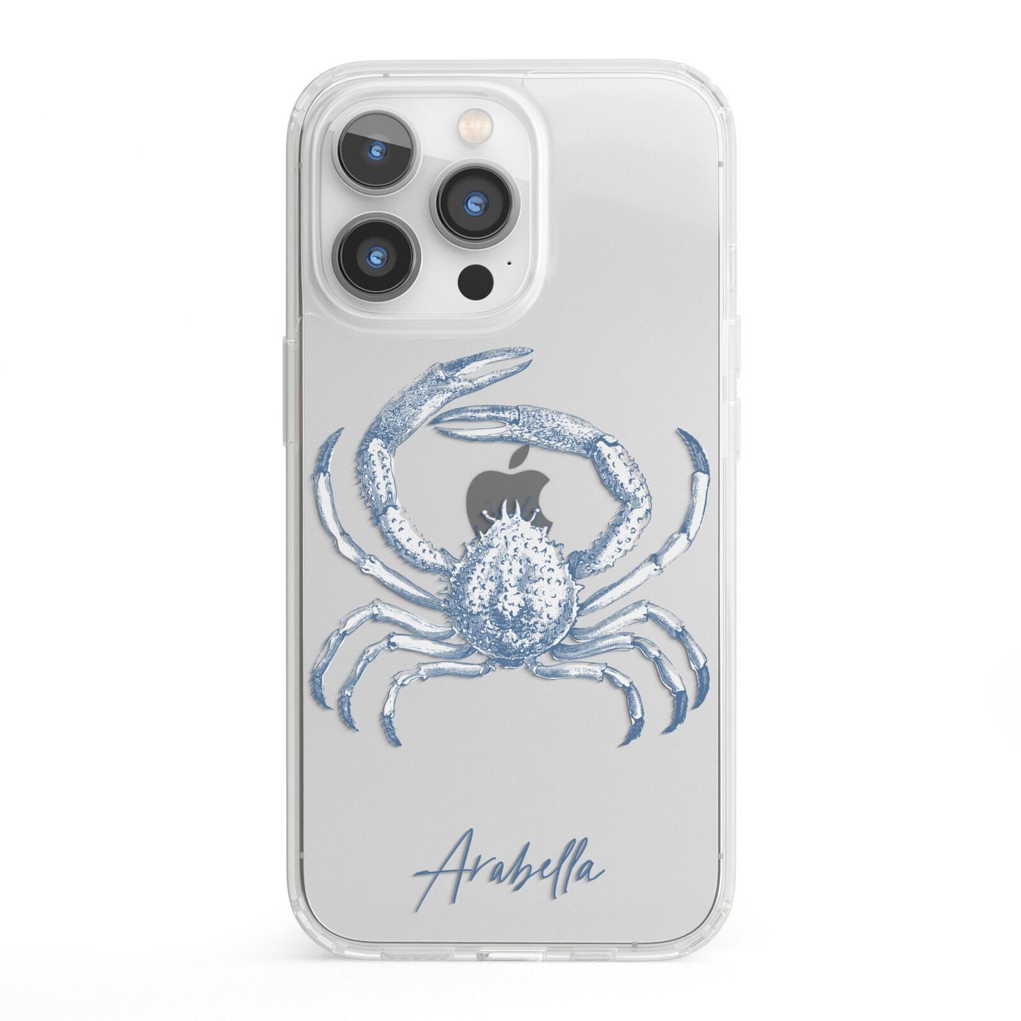 Personalised Crab iPhone 13 Pro Clear Bumper Case