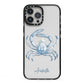 Personalised Crab iPhone 13 Pro Max Black Impact Case on Silver phone