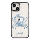 Personalised Crab iPhone 14 Black Impact Case on Silver phone