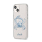 Personalised Crab iPhone 14 Clear Tough Case Starlight Angled Image
