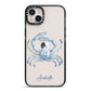 Personalised Crab iPhone 14 Plus Black Impact Case on Silver phone