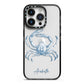 Personalised Crab iPhone 14 Pro Black Impact Case on Silver phone