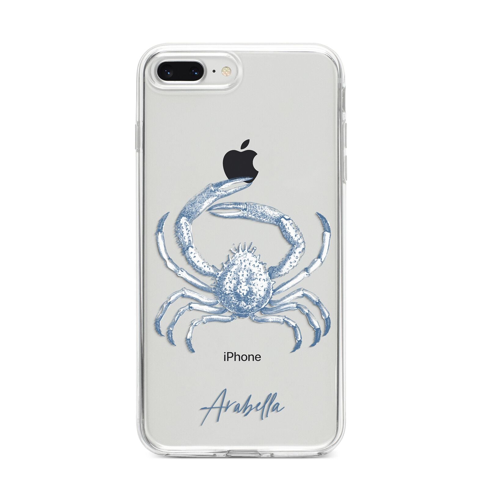 Personalised Crab iPhone 8 Plus Bumper Case on Silver iPhone