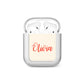 Personalised Cream Red Name AirPods Case