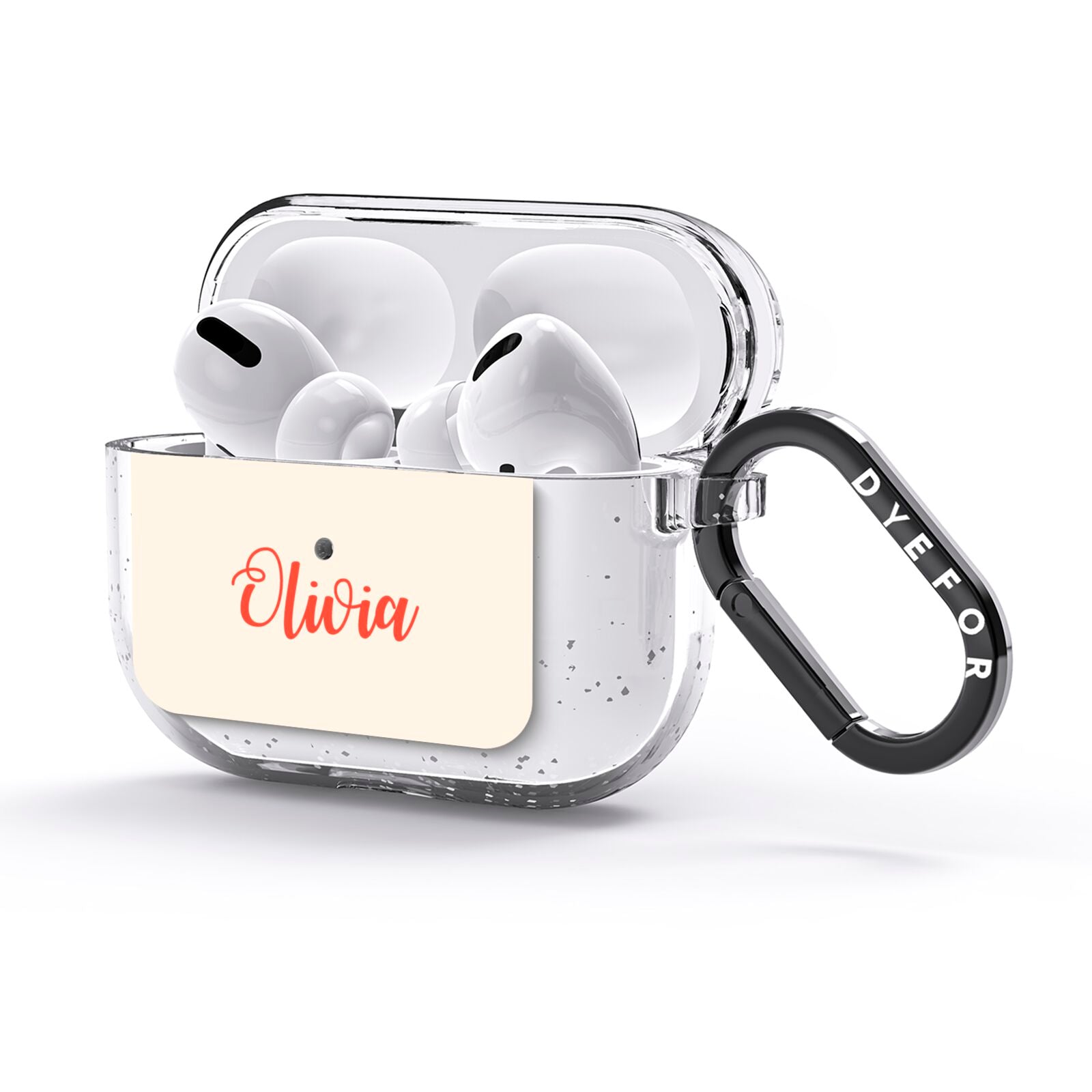 Personalised Cream Red Name AirPods Glitter Case 3rd Gen Side Image