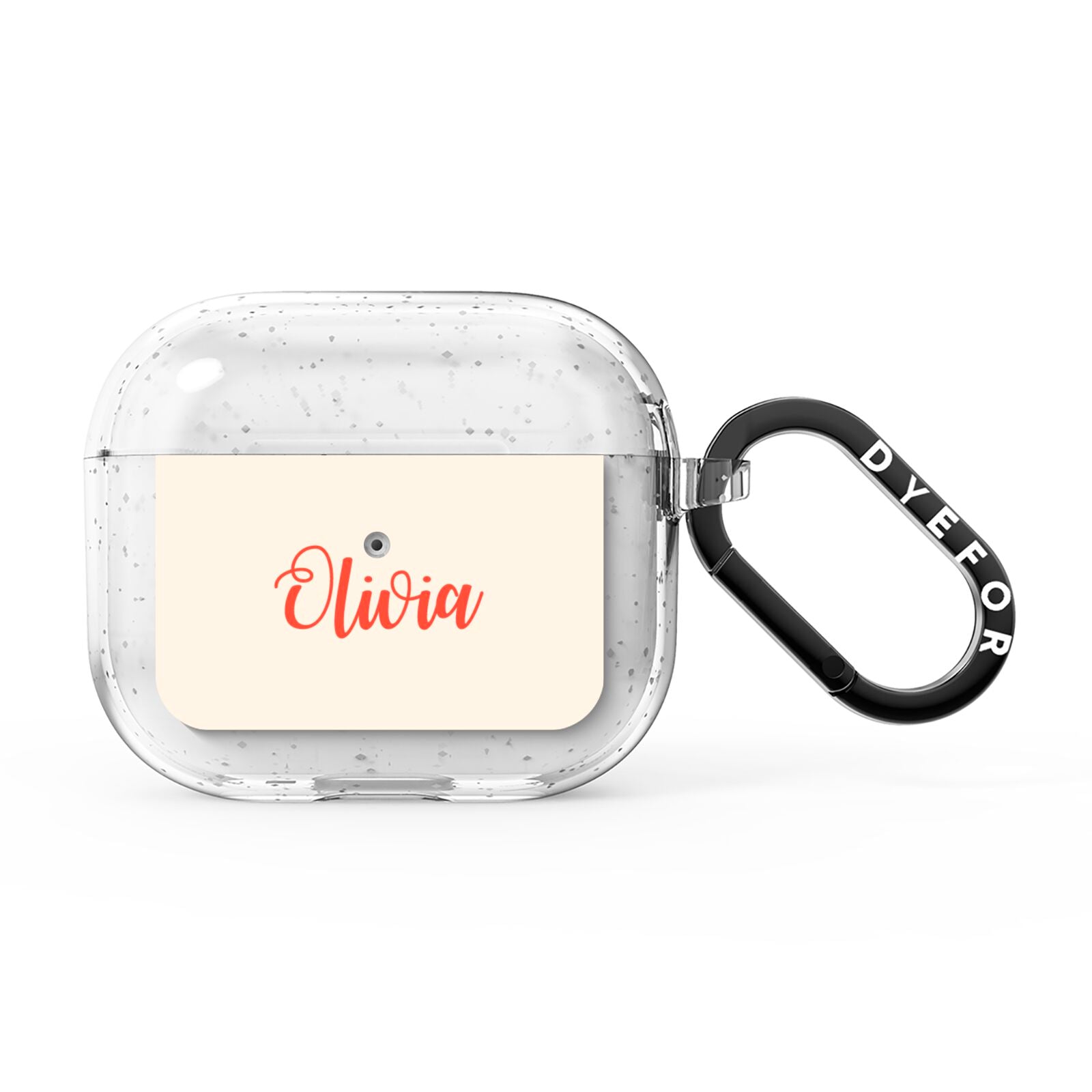 Personalised Cream Red Name AirPods Glitter Case 3rd Gen