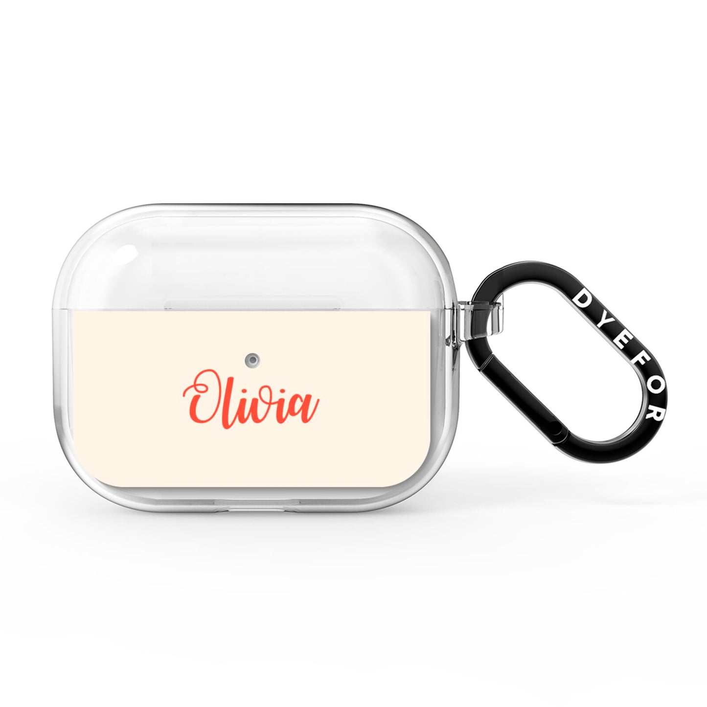 Personalised Cream Red Name AirPods Pro Clear Case