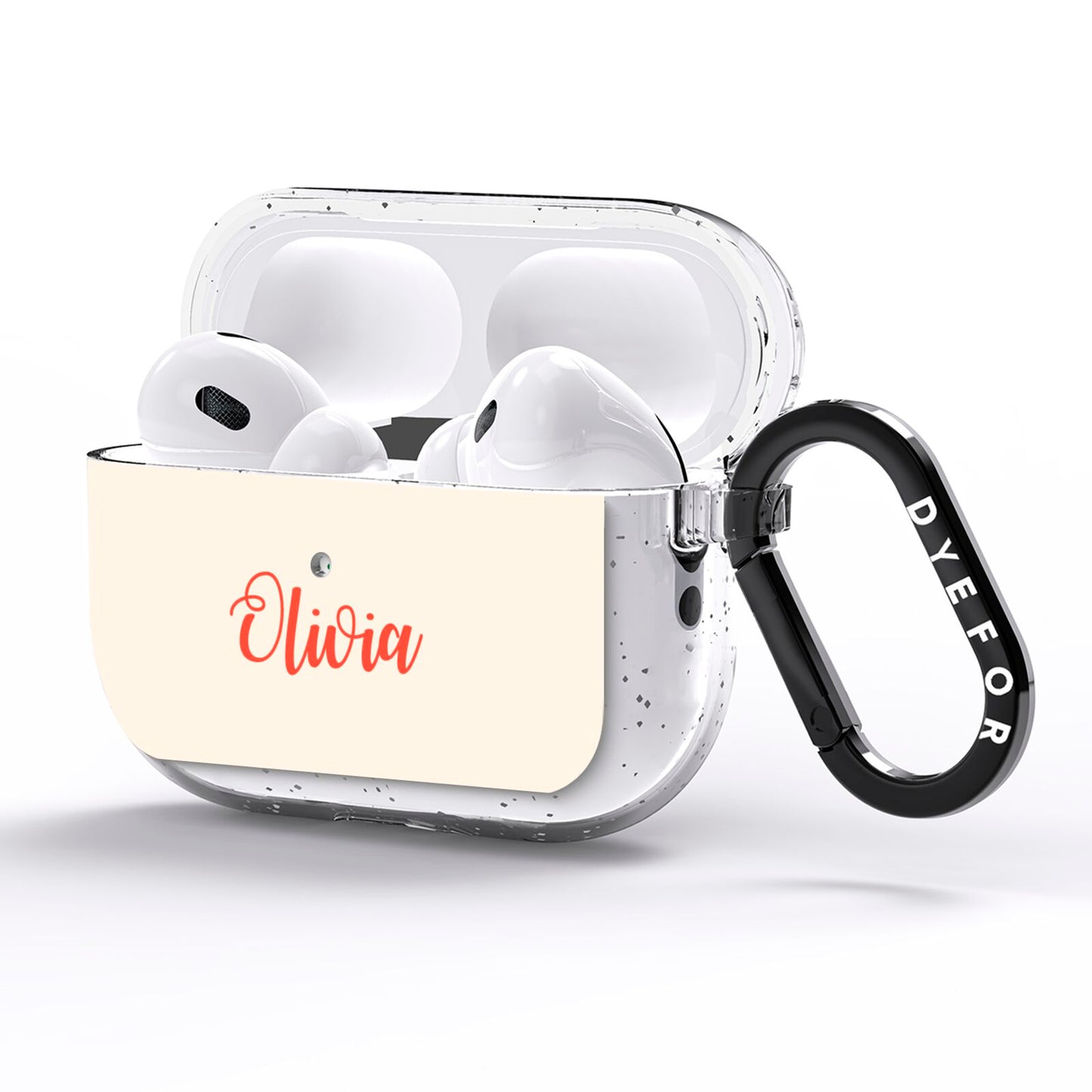 Personalised Cream Red Name AirPods Pro Glitter Case Side Image