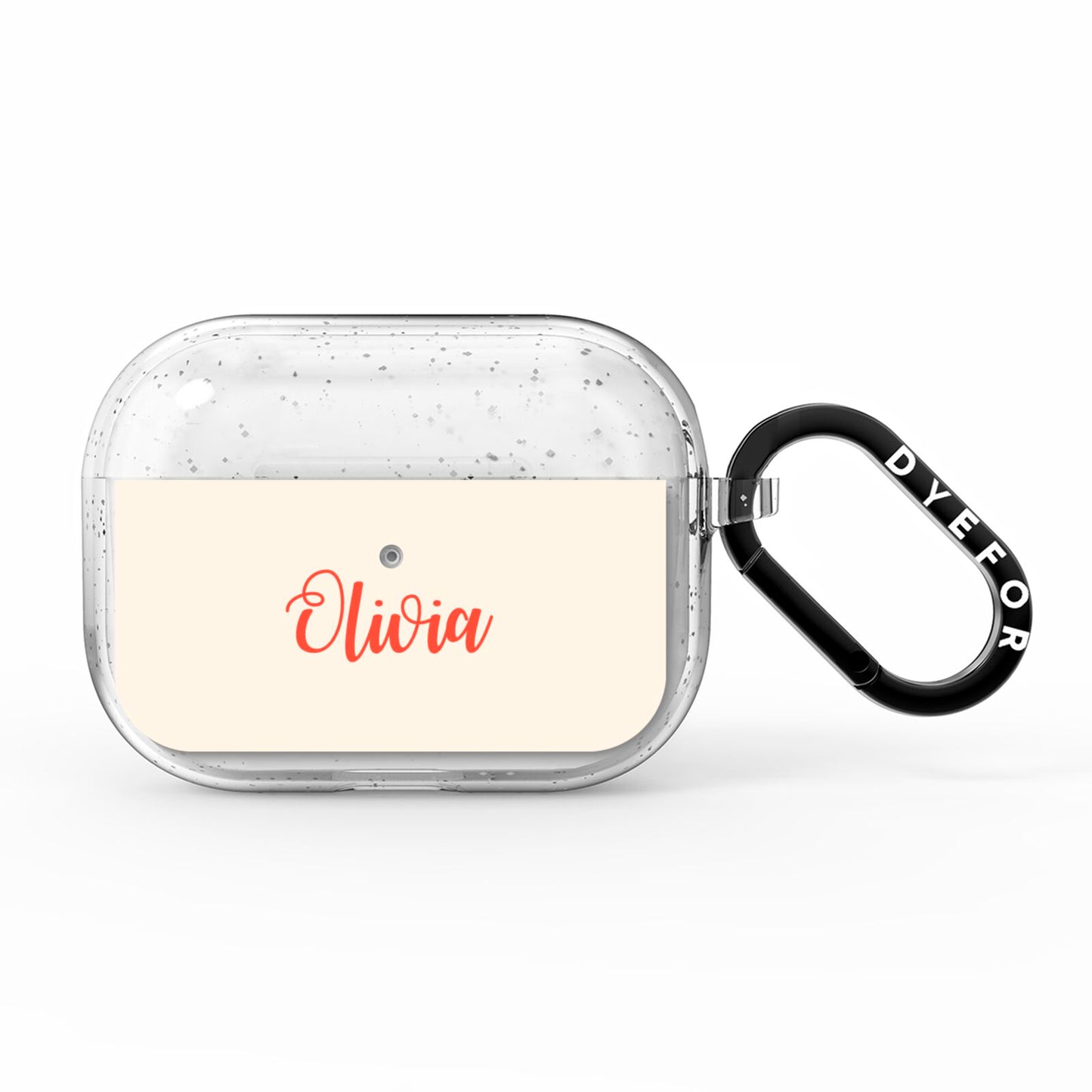 Personalised Cream Red Name AirPods Pro Glitter Case