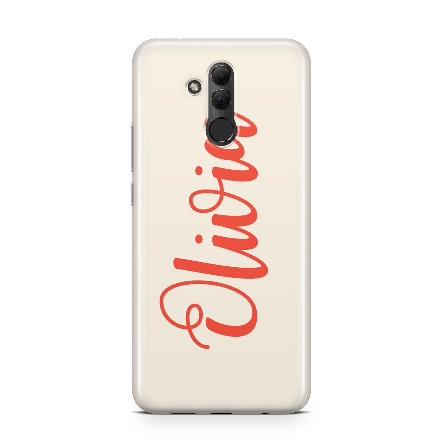 Personalised Cream Red Name Huawei Mate 20 Lite
