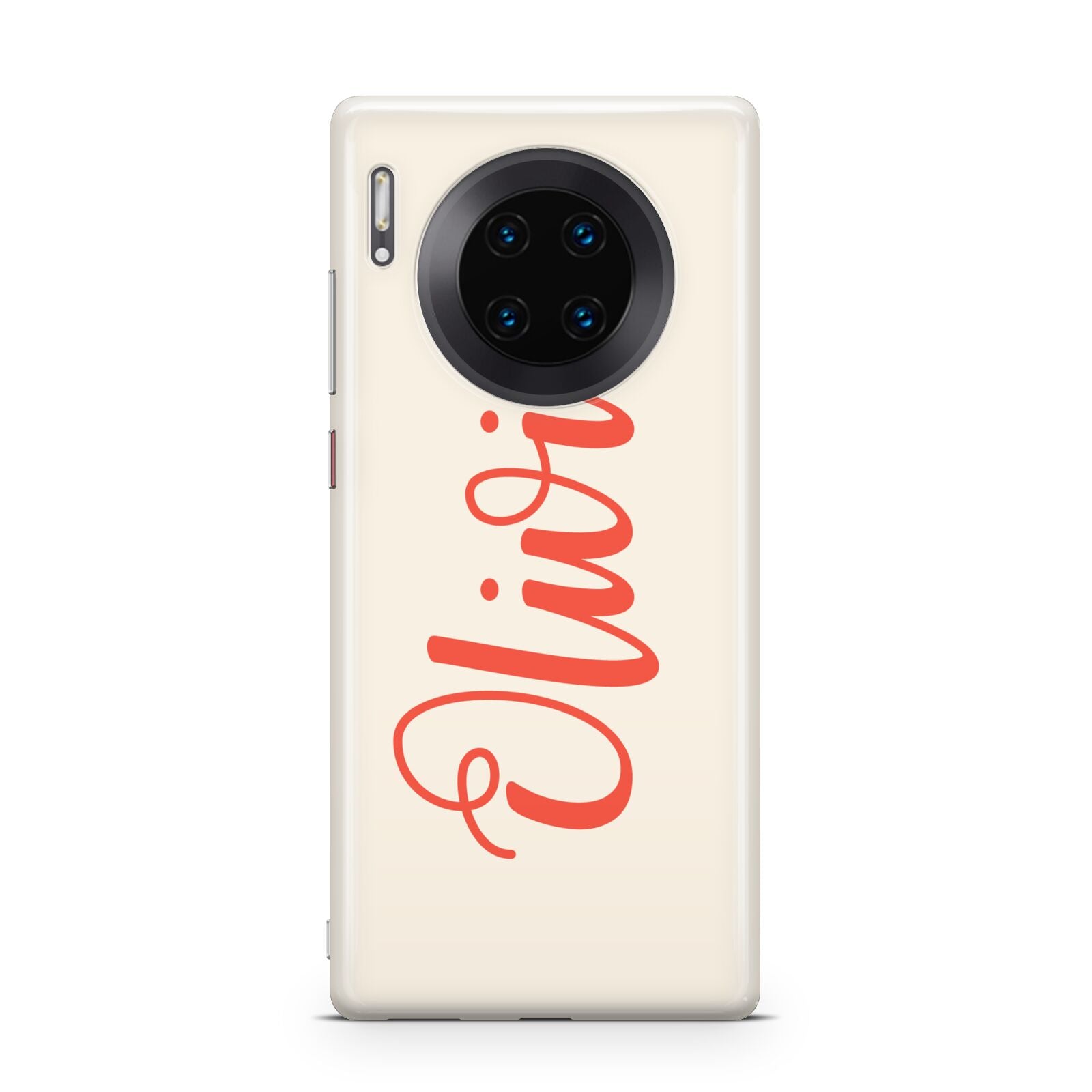Personalised Cream Red Name Huawei Mate 30 Pro Phone Case