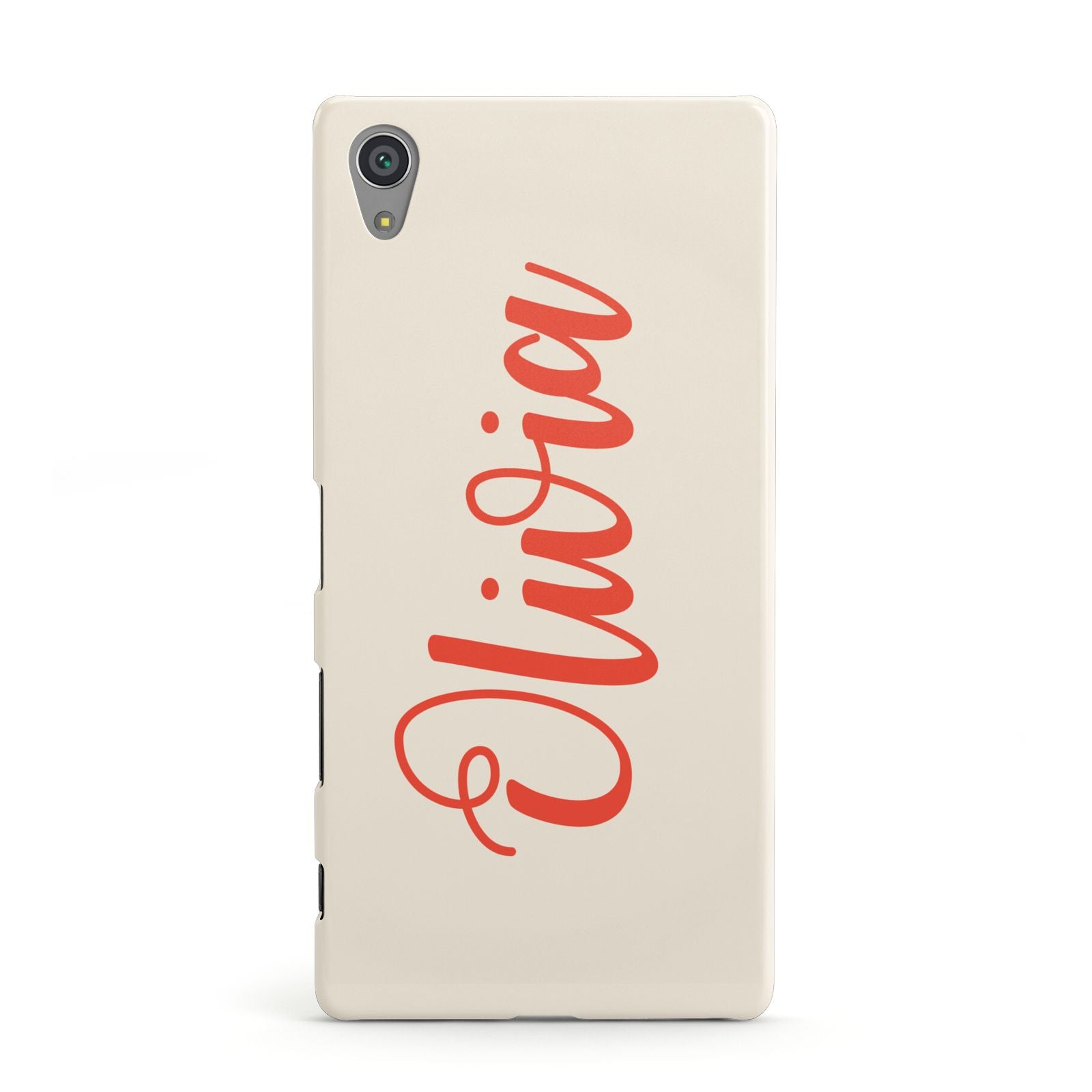 Personalised Cream Red Name Sony Xperia Case