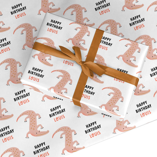 Personalised Crocodile Birthday Custom Wrapping Paper