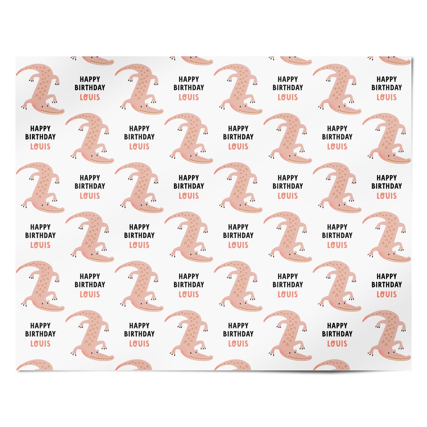 Personalised Crocodile Birthday Personalised Wrapping Paper Alternative