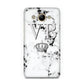 Personalised Crown Marble Initialed Grey Huawei Y3 2017