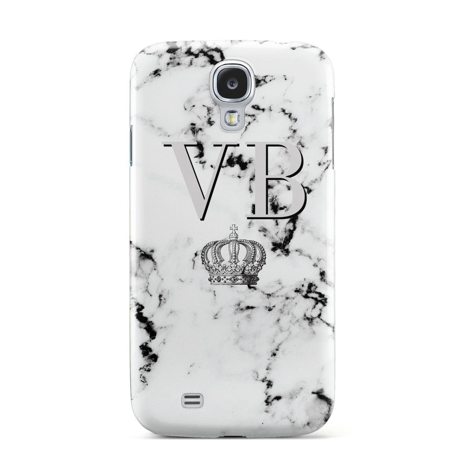 Personalised Crown Marble Initialed Grey Samsung Galaxy S4 Case