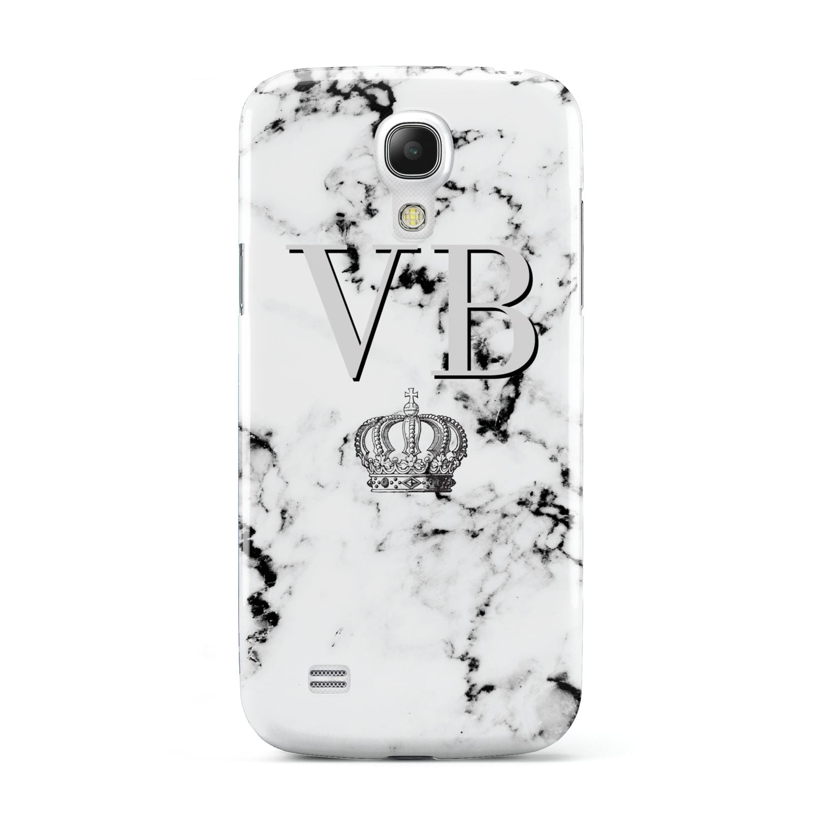 Personalised Crown Marble Initialed Grey Samsung Galaxy S4 Mini Case