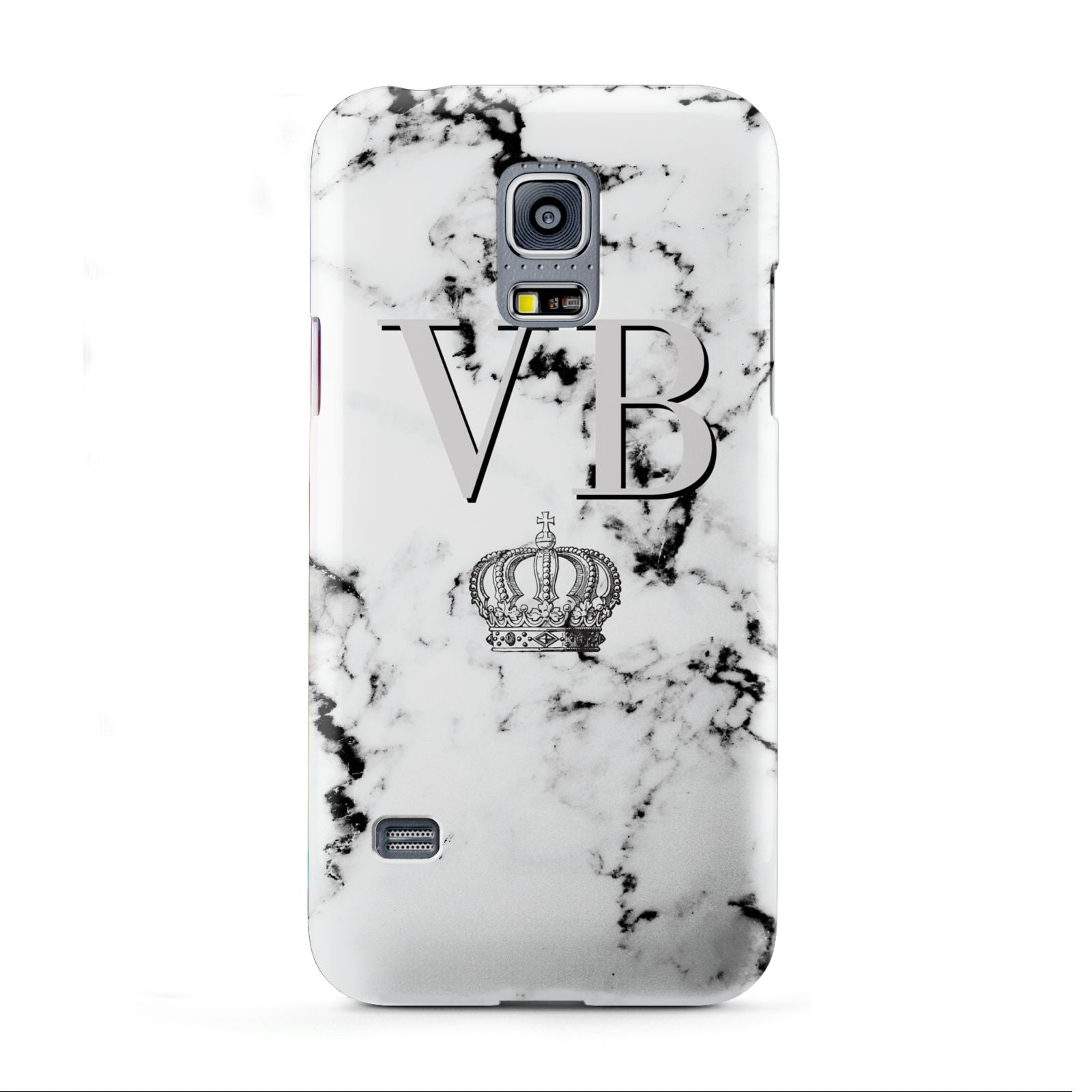 Personalised Crown Marble Initialed Grey Samsung Galaxy S5 Mini Case