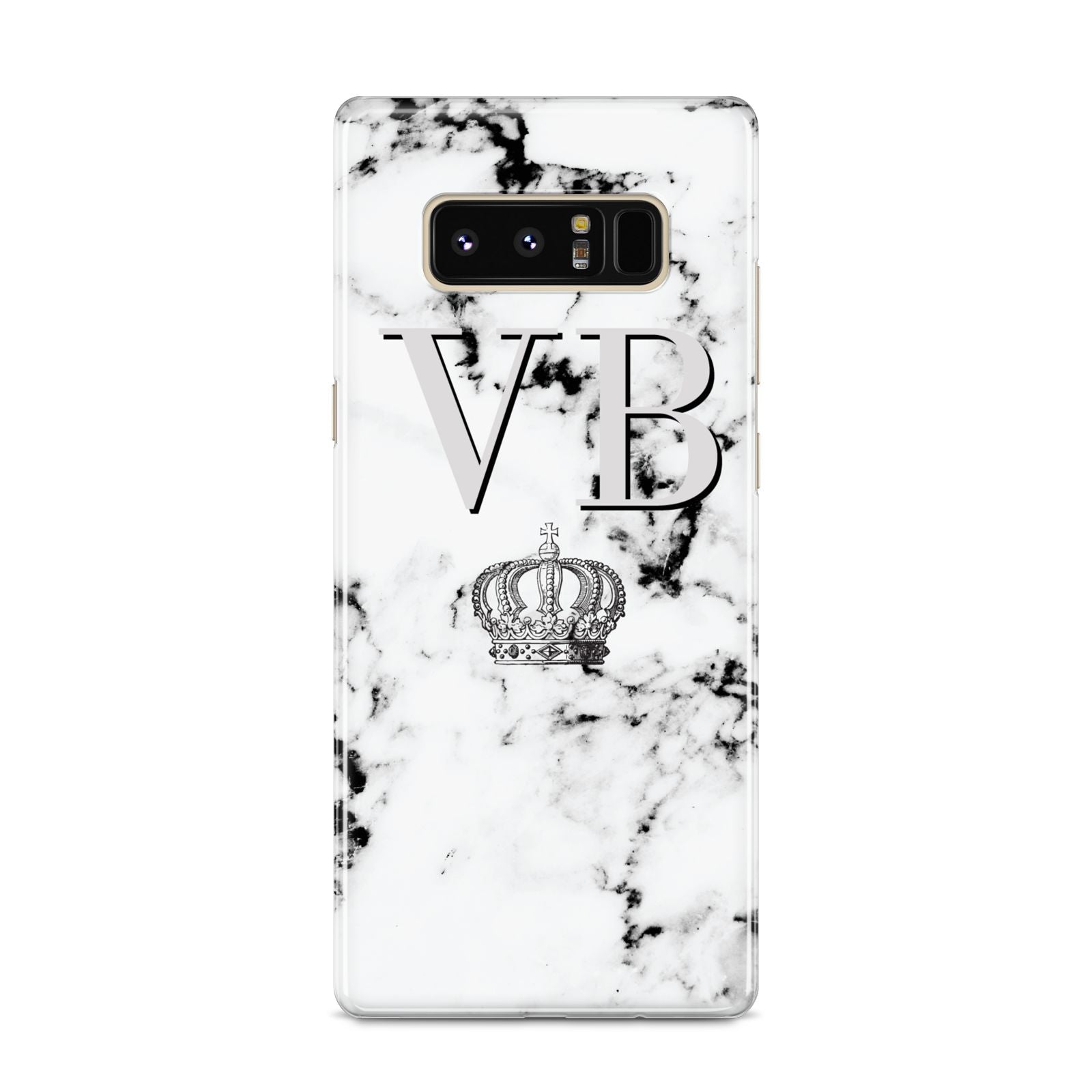 Personalised Crown Marble Initialed Grey Samsung Galaxy S8 Case